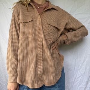 Aerie Waffle buttondown shirt size S